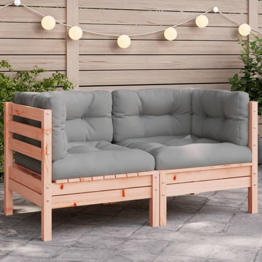 Garden Sofa Corner with Cushions Solid Wood Douglas Ntnopo