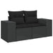 Garden Sofa With Cushions 2-seater Black Poly Rattan Tlpkia