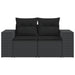 Garden Sofa With Cushions 2-seater Black Poly Rattan Tlpkia