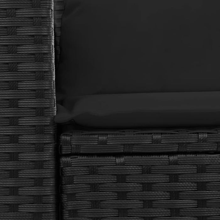 Garden Sofa With Cushions 2-seater Black Poly Rattan Tlpkia