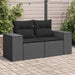 Garden Sofa With Cushions 2-seater Black Poly Rattan Tlpkia