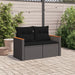 Garden Sofa With Cushions 2-seater Black Poly Rattan Tlpkii