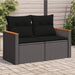 Garden Sofa With Cushions 2-seater Black Poly Rattan Tlpkii