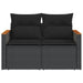Garden Sofa With Cushions 2-seater Black Poly Rattan Tlpkin
