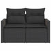 Garden Sofa With Cushions 2-seater Black Poly Rattan Tlpkio