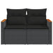 Garden Sofa With Cushions 2-seater Black Poly Rattan Tlpkka