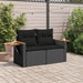 Garden Sofa With Cushions 2-seater Black Poly Rattan Tlpkka