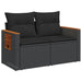 Garden Sofa With Cushions 2-seater Black Poly Rattan Tlpkka
