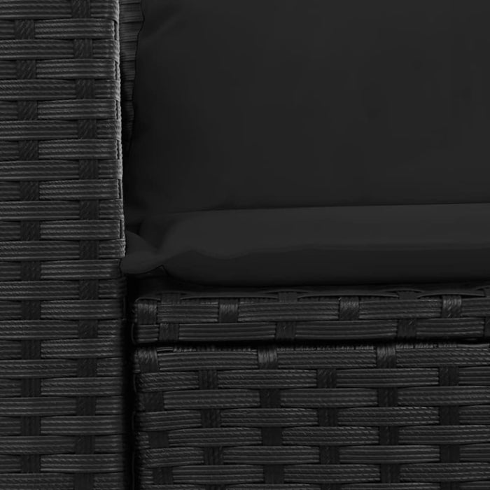 Garden Sofa With Cushions 2-seater Black Poly Rattan Tlpkkb