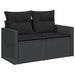 Garden Sofa With Cushions 2-seater Black Poly Rattan Tlpkkb