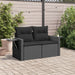 Garden Sofa With Cushions 2-seater Black Poly Rattan Tlpkkb