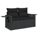 Garden Sofa With Cushions 2-seater Black Poly Rattan Tlpkkb