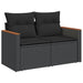 Garden Sofa With Cushions 2-seater Black Poly Rattan Tlpkkt