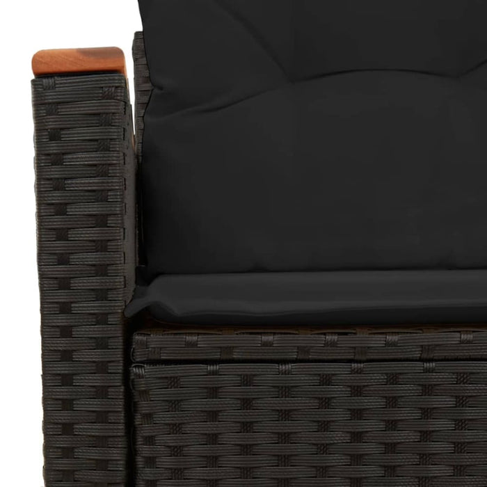 Garden Sofa With Cushions 2-seater Black Poly Rattan Tlpkkt