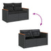 Garden Sofa With Cushions 2-seater Black Poly Rattan Tlpkkt