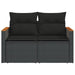Garden Sofa With Cushions 2-seater Black Poly Rattan Tlpkkt