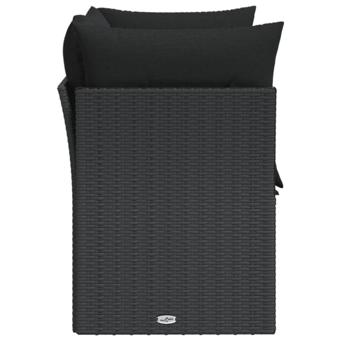 Garden Sofa With Cushions 2-seater Black Poly Rattan Tlpklt