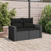Garden Sofa With Cushions 2-seater Black Poly Rattan Tlpknk
