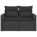 Garden Sofa With Cushions 2-seater Black Poly Rattan Tlpknk