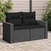 Garden Sofa With Cushions 2-seater Black Poly Rattan Tlpknk