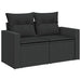 Garden Sofa With Cushions 2-seater Black Poly Rattan Tlpknk