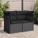 Garden Sofa With Cushions 2-seater Black Poly Rattan Tlpknl