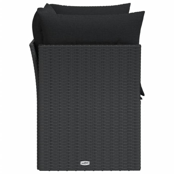 Garden Sofa With Cushions 2-seater Black Poly Rattan Tlpknl