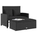 Garden Sofa with Cushions 2-seater Black Poly Rattan Tlpotx