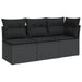 Garden Sofa With Cushions 3-seater Black Poly Rattan Tlpkni