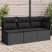 Garden Sofa With Cushions 3-seater Black Poly Rattan Tlpkni