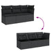 Garden Sofa With Cushions 3-seater Black Poly Rattan Tlpkni