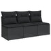 Garden Sofa With Cushions 3-seater Black Poly Rattan Tlpknn