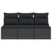 Garden Sofa With Cushions 3-seater Black Poly Rattan Tlpknn