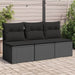 Garden Sofa With Cushions 3-seater Black Poly Rattan Tlpknn