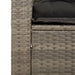 Garden Sofa with Cushions 3-seater Grey Poly Rattan Tlpntb