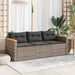 Garden Sofa with Cushions 3-seater Grey Poly Rattan Tlpntb
