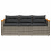 Garden Sofa with Cushions 3-seater Grey Poly Rattan Tlpntb
