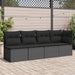 Garden Sofa With Cushions 4-seater Black Poly Rattan Tlpkla