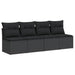 Garden Sofa With Cushions 4-seater Black Poly Rattan Tlpklp