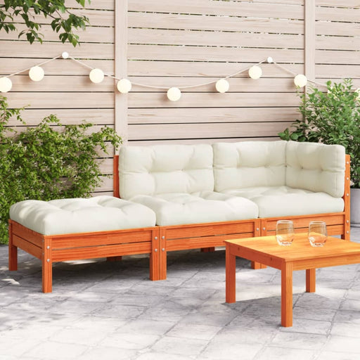 Garden Sofa with Cushions and Footstool 2-seater Ntnoia