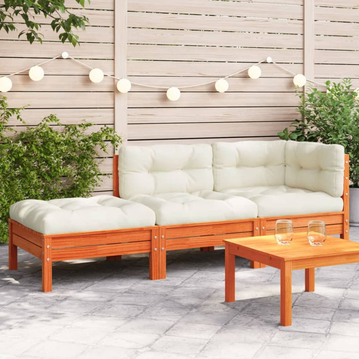 Garden Sofa with Cushions and Footstool 2-seater Ntnoia