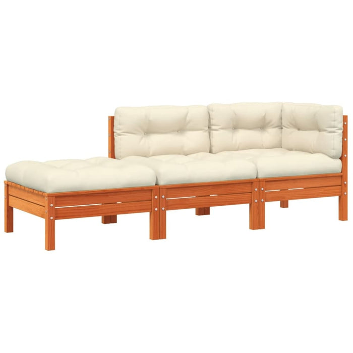 Garden Sofa with Cushions and Footstool 2-seater Ntnoia