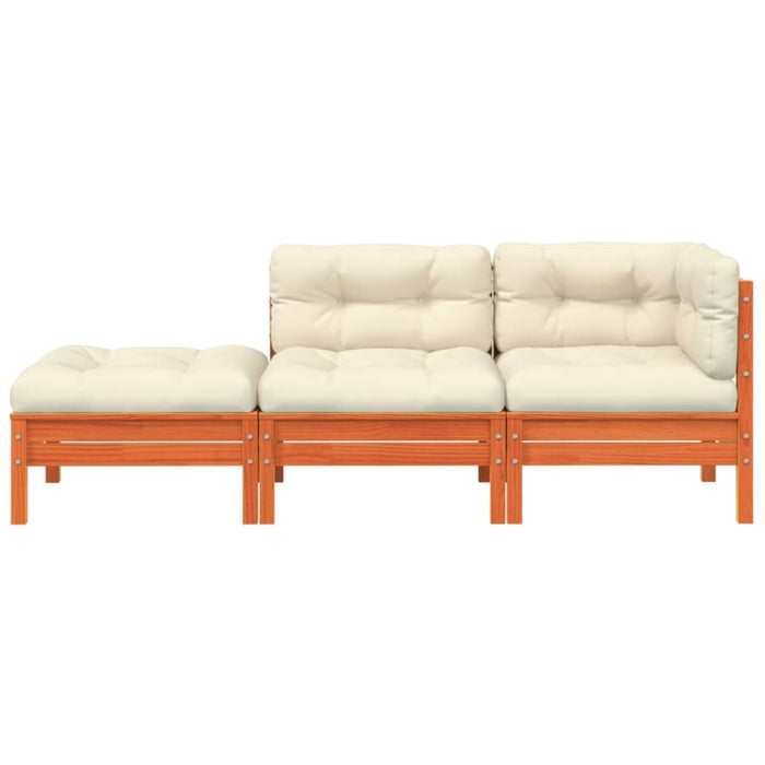 Garden Sofa with Cushions and Footstool 2-seater Ntnoia