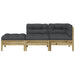 Garden Sofa with Cushions and Footstool 2-seater Ntnoil