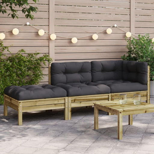 Garden Sofa with Cushions and Footstool 2-seater Ntnoil