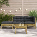 Garden Sofa with Cushions and Footstool 2-seater Ntnoil