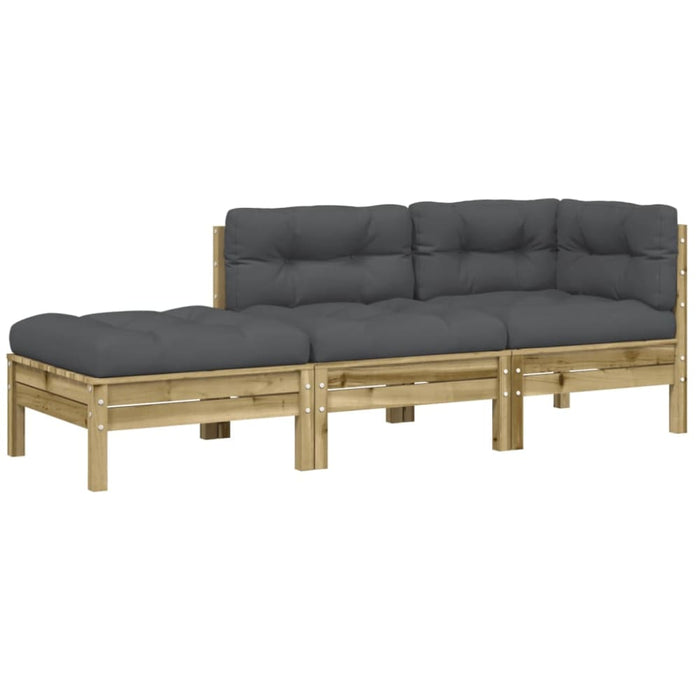 Garden Sofa with Cushions and Footstool 2-seater Ntnoil