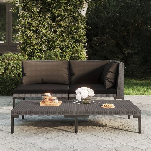 Garden Sofa with Cushions Half Round Poly Rattan Tonlbb