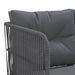 Garden Sofa With Cushions L-shaped Black Steel