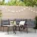 Garden Sofa With Cushions L-shaped Black Steel
